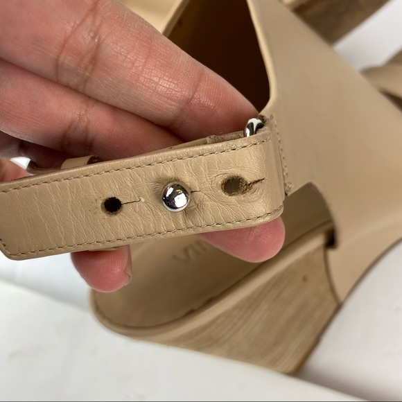 Vince Karen Tan Double Band Wedge Sandal 8 - Picture 3 of 9